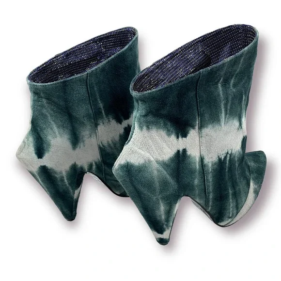 ❌SOLD❌ BRAND NEW 2011 Couture IRREGULAR CHOICE tie dye platform hexagonal boots - Picture 2 of 14